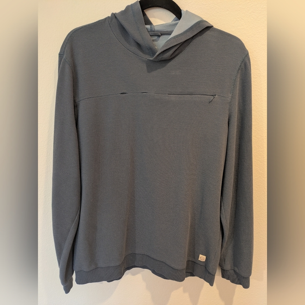 Marine Layer Sport Waffle Hoodie - Blue - Men's Medium